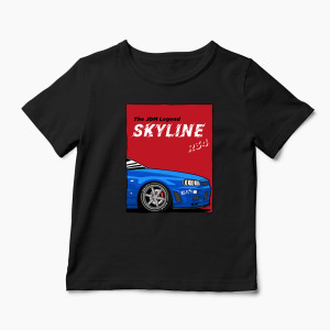 Tricou Personalizat JDM Legend Skyline R34 - Copii-Negru