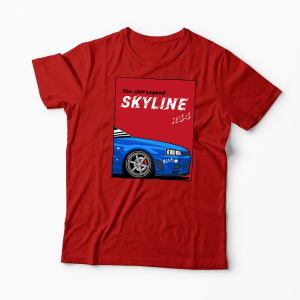 Tricou Personalizat JDM Legend Skyline R34 - Bărbați-Roșu