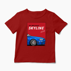 Tricou Personalizat JDM Legend Skyline R34 - Copii-Roșu