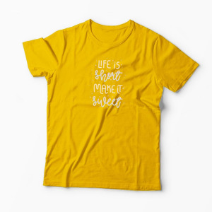 Tricou Personalizat Life is Short Make it Sweet - Bărbați-Galben