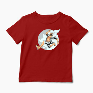 Tricou Personalizat Luffy Gear 5 - Copii-Roșu