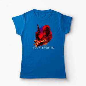 Tricou Personalizat Mandalorian Bounty Hunter - Femei-Albastru Regal