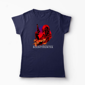 Tricou Personalizat Mandalorian Bounty Hunter - Femei-Bleumarin