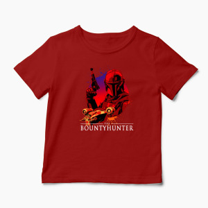 Tricou Personalizat Mandalorian Bounty Hunter - Copii-Roșu