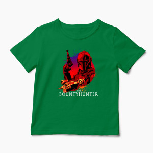 Tricou Personalizat Mandalorian Bounty Hunter - Copii-Verde