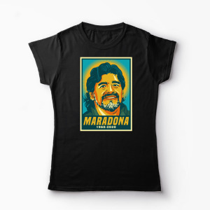 Tricou Personalizat Maradona RIP 1960-2020 - Femei-Negru