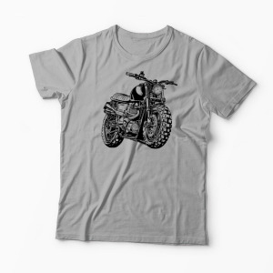 Tricou Personalizat Motocicleta Triumph Scrambler - Bărbați-Gri