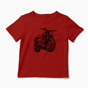 Tricou Personalizat Motocicleta Triumph Scrambler - Copii-Roșu