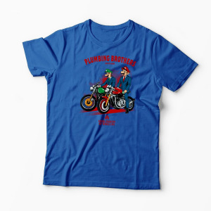 Tricou Personalizat Motocicliști Mario Brothers - Bărbați-Albastru Regal