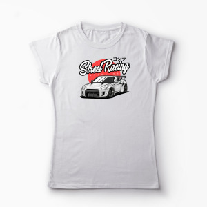 Tricou Personalizat Nissan GTR R35 Street Racing - Femei-Alb