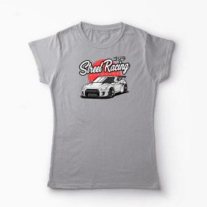 Tricou Personalizat Nissan GTR R35 Street Racing - Femei-Gri