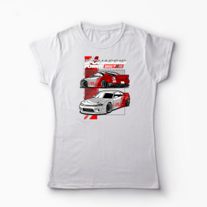 Tricou Personalizat Nissan Silvia S15 Rocket Bunny - Femei-Alb