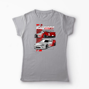 Tricou Personalizat Nissan Silvia S15 Rocket Bunny - Femei-Gri