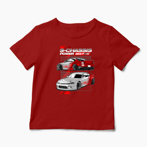 Tricou Personalizat Nissan Silvia S15 Rocket Bunny - Copii-Roșu