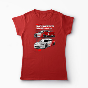 Tricou Personalizat Nissan Silvia S15 Rocket Bunny - Femei-Roșu