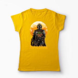 Tricou Personalizat Papalorian - Mandalorian - Femei-Galben