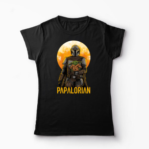 Tricou Personalizat Papalorian - Mandalorian - Femei-Negru