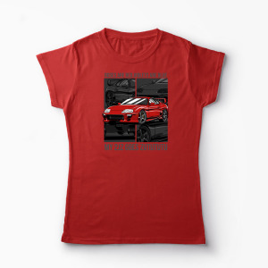 Tricou Personalizat Poezii Toyota Supra - Femei-Roșu