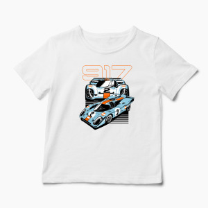 Tricou Personalizat Porsche 917 Le Mans - Copii-Alb