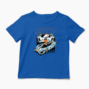 Tricou Personalizat Porsche 917 Le Mans - Copii-Albastru Regal