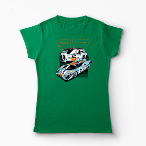 Tricou Personalizat Porsche 917 Le Mans - Femei-Verde