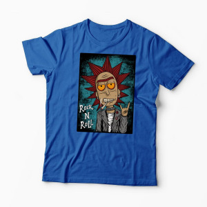 Tricou Personalizat Rick Sanchez Rock N' Roll - Bărbați-Albastru Regal