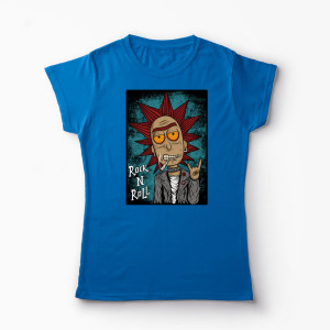 Tricou Personalizat Rick Sanchez Rock N' Roll - Femei-Albastru Regal