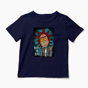 Tricou Personalizat Rick Sanchez Rock N' Roll - Copii-Bleumarin