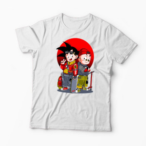 Tricou Personalizat Saiyan Son Goku & Krillin - Bărbați-Alb