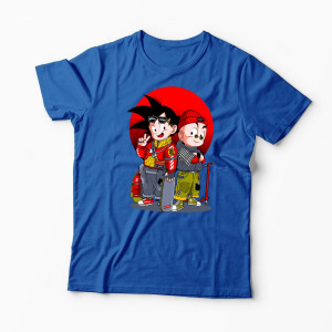 Tricou Personalizat Saiyan Son Goku & Krillin - Bărbați-Albastru Regal