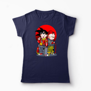 Tricou Personalizat Saiyan Son Goku & Krillin - Femei-Bleumarin