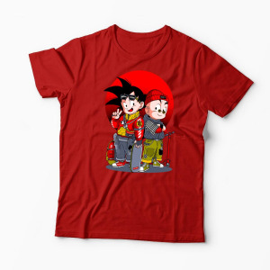 Tricou Personalizat Saiyan Son Goku & Krillin - Bărbați-Roșu