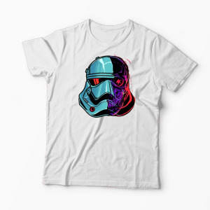 Tricou Personalizat Stormtrooper Cască & Craniu - Bărbați-Alb