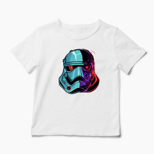 Tricou Personalizat Stormtrooper Cască & Craniu - Copii-Alb