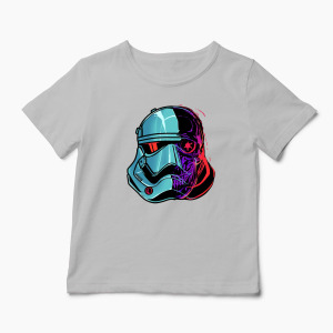 Tricou Personalizat Stormtrooper Cască & Craniu - Copii-Gri