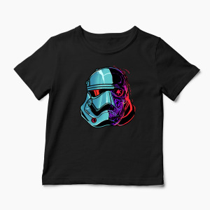 Tricou Personalizat Stormtrooper Cască & Craniu - Copii-Negru