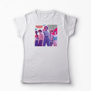 Tricou Personalizat Stranger Things 4 Gang - Femei-Alb