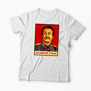 Tricou Personalizat Sylvester Stalin - Bărbați-Alb