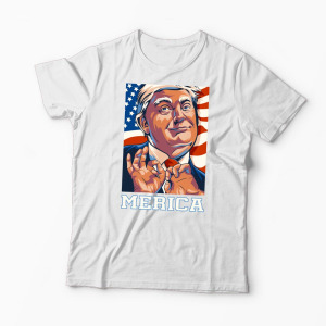 Tricou Personalizat Trump Merica - Bărbați-Alb