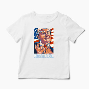 Tricou Personalizat Trump Merica - Copii-Alb