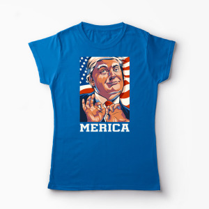 Tricou Personalizat Trump Merica - Femei-Albastru Regal