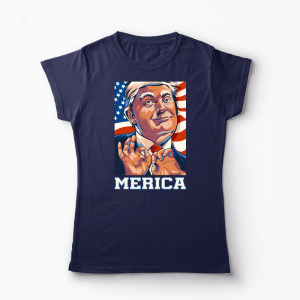 Tricou Personalizat Trump Merica - Femei-Bleumarin