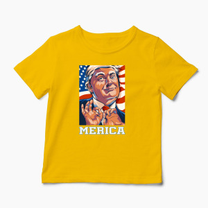 Tricou Personalizat Trump Merica - Copii-Galben