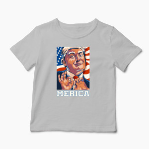 Tricou Personalizat Trump Merica - Copii-Gri