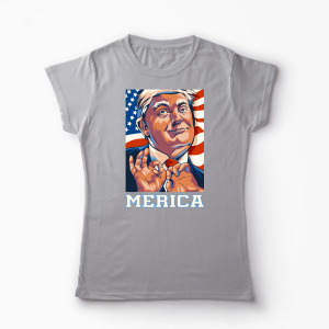 Tricou Personalizat Trump Merica - Femei-Gri