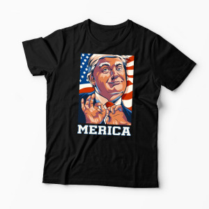 Tricou Personalizat Trump Merica - Bărbați-Negru