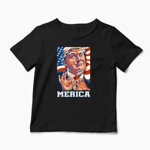 Tricou Personalizat Trump Merica - Copii-Negru