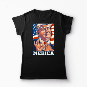 Tricou Personalizat Trump Merica - Femei-Negru