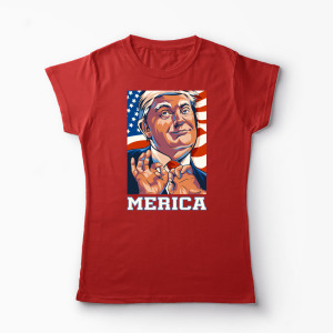 Tricou Personalizat Trump Merica - Femei-Roșu