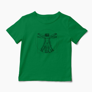 Tricou Personalizat Vitruvian Man DaVinci - Copii-Verde